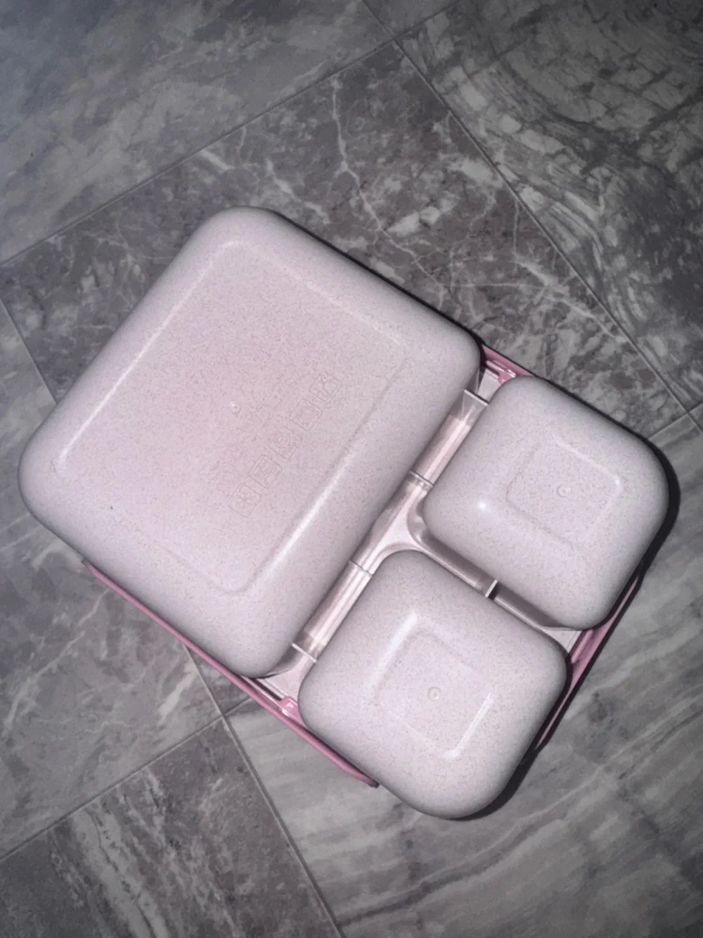 Pink 3-Compartment Bento Lunch Box with Utensils